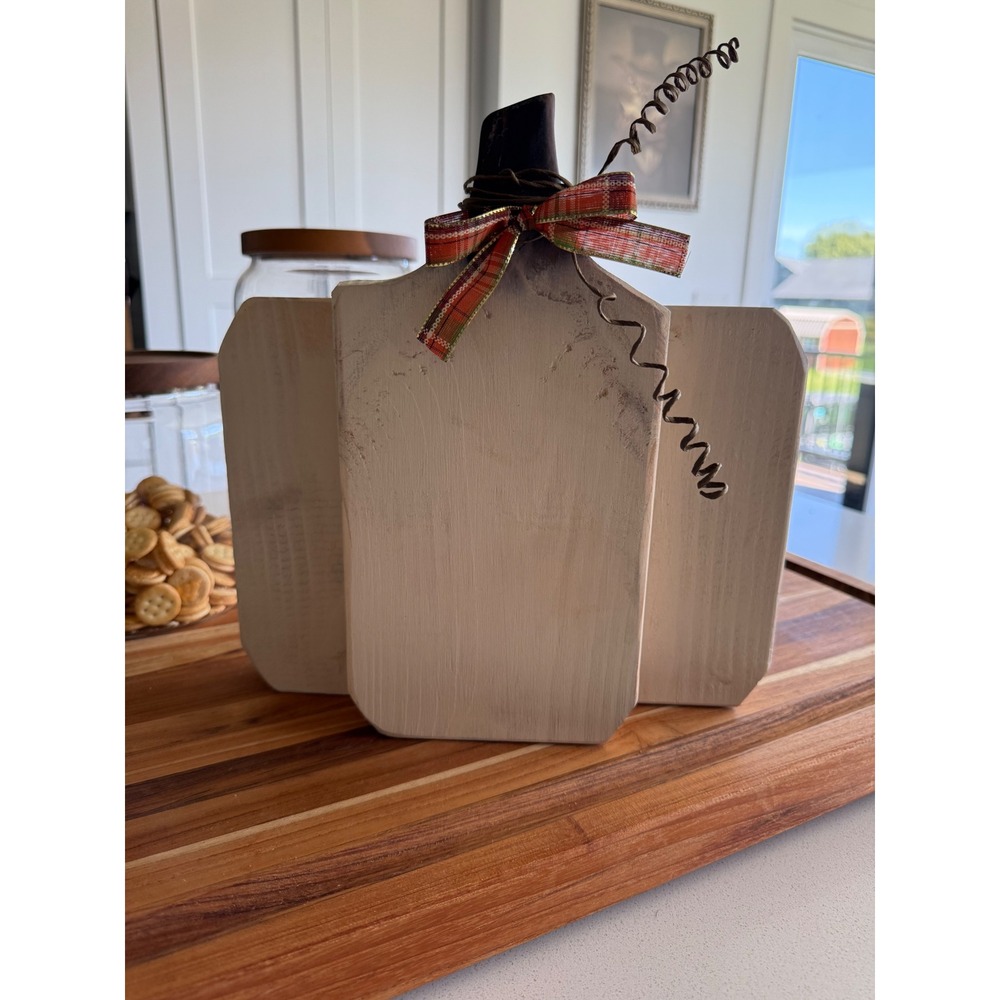 Reversible Wooden Pumpkin Halloween Jack-O-Lantern Fall Decor Farmhouse Rustic